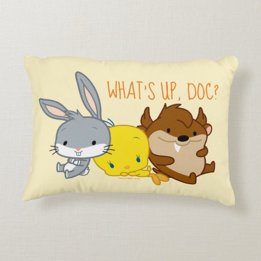 Chibi BUGS BUNNY™, TWEETY™ & TAZ™ Dekokissen (Rückseite)
