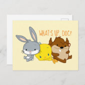 Chibi BUGS BUNNY™, TWEETY™ & TAZ™ Postkarte (Vorne/Hinten)