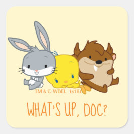 Chibi BUGS BUNNY™, TWEETY™ & TAZ™ Quadratischer Aufkleber