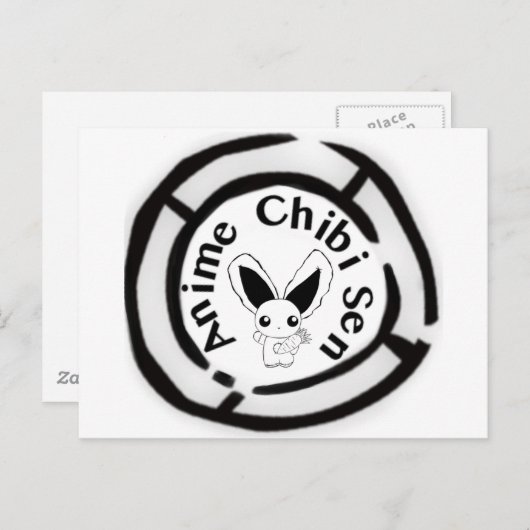 Chibi Bunny Postkarte (Vorne/Hinten)