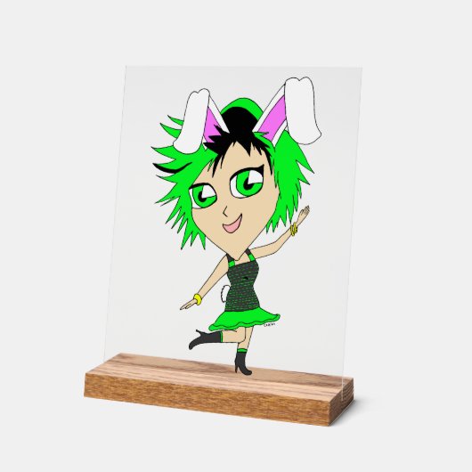 Chibi Bunnygirl Acrylschild (Winkel)