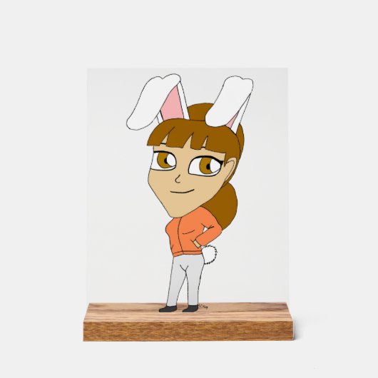 Chibi Bunnygirl Acrylschild (Vorderseite)