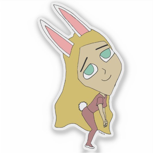 Chibi Bunnygirl Aufkleber (Vorderseite)
