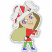 Chibi Bunnygirl Aufkleber (Vorderseite)