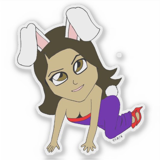 Chibi Bunnygirl Aufkleber (Vorderseite)