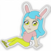 Chibi Bunnygirl Aufkleber (Vorderseite)