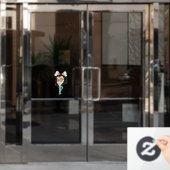 Chibi Bunnygirl Fensteraufkleber (Büro Tür)