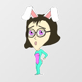 Chibi Bunnygirl Fensteraufkleber (Blatt)