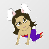 Chibi Bunnygirl Fensteraufkleber (Blatt)