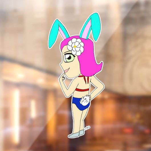 Chibi Bunnygirl Fensteraufkleber (Blatt 2)