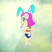 Chibi Bunnygirl Fensteraufkleber (Blatt 3)