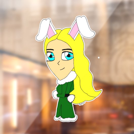 Chibi Bunnygirl Fensteraufkleber (Blatt 2)