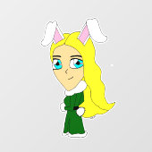 Chibi Bunnygirl Fensteraufkleber (Blatt)