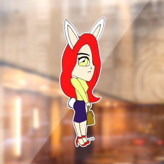 Chibi Bunnygirl Fensteraufkleber (Blatt 2)