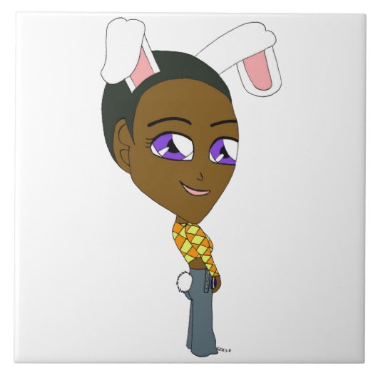 Chibi Bunnygirl Fliese (Vorderseite)