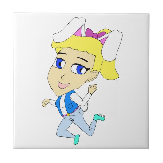 Chibi Bunnygirl Fliese (Vorderseite)