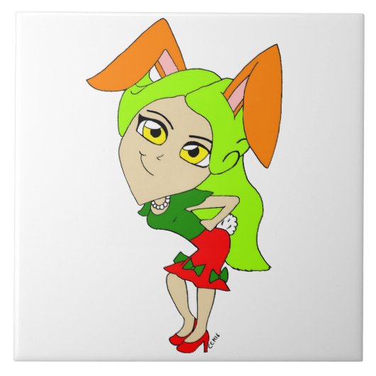 Chibi Bunnygirl Fliese (Vorderseite)