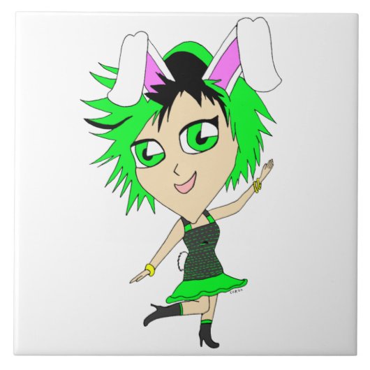Chibi Bunnygirl Fliese (Vorderseite)
