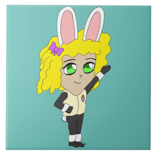 Chibi Bunnygirl Fliese (Vorderseite)
