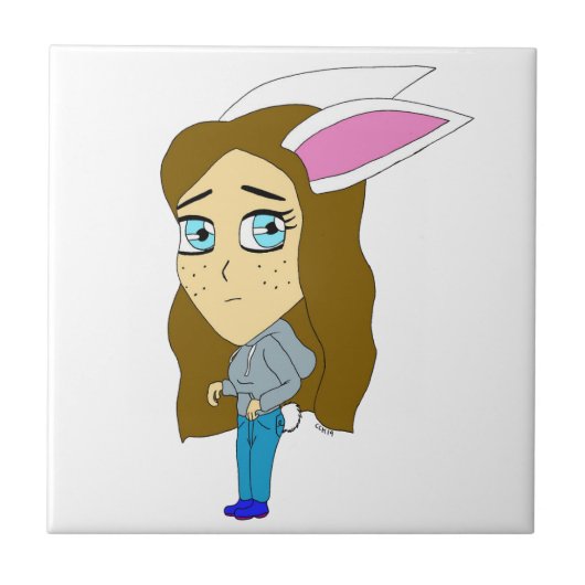 Chibi Bunnygirl Fliese (Vorderseite)