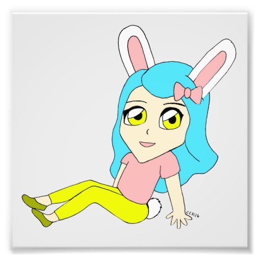 Chibi Bunnygirl Fotodruck (Vorne)