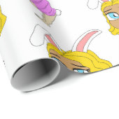 Chibi Bunnygirl Geschenkpapier (Rolleneckpunkt)