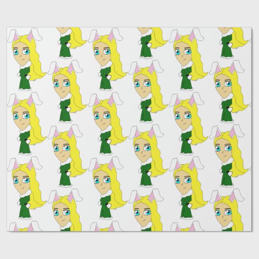 Chibi Bunnygirl Geschenkpapier (Flach)