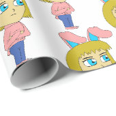 Chibi Bunnygirl Geschenkpapier (Rolleneckpunkt)