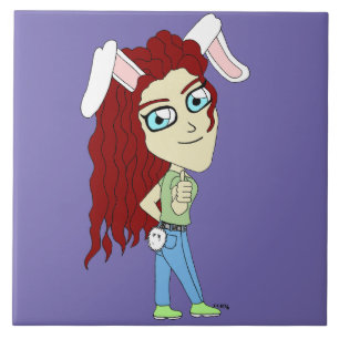 Chibi Bunnygirl gibt einen Daumen hoch Fliese