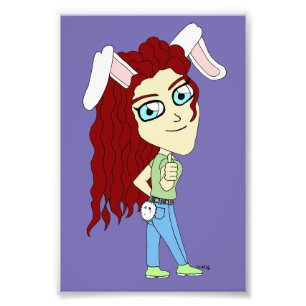 Chibi Bunnygirl gibt einen Daumen hoch Fotodruck