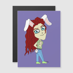 Chibi Bunnygirl gibt einen Daumen hoch Magnetkarte