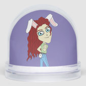 Chibi Bunnygirl gibt einen Daumen hoch Schneekugeln (Vorderseite)