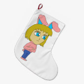 Chibi Bunnygirl Großer Weihnachtsstrumpf (Vorderansicht (hängend))