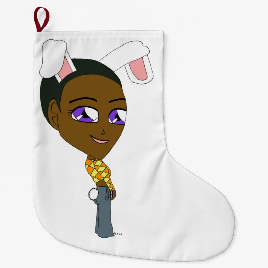 Chibi Bunnygirl Großer Weihnachtsstrumpf (Vorderseite)