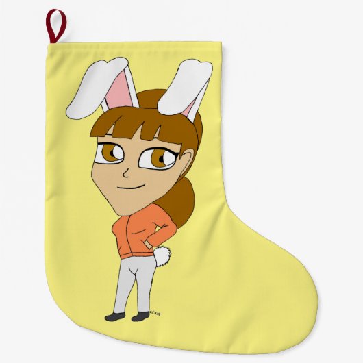 Chibi Bunnygirl Großer Weihnachtsstrumpf (Vorderseite)