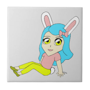 Chibi Bunnygirl Keramik Fliese