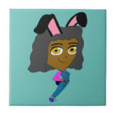 Chibi Bunnygirl Keramik Fliese (Vorderseite)