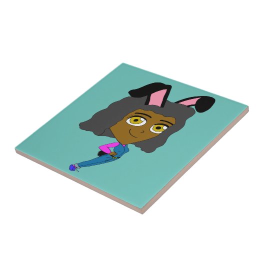 Chibi Bunnygirl Keramik Fliese (Seite)