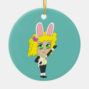 Chibi Bunnygirl Keramik Ornament