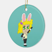 Chibi Bunnygirl Keramik Ornament (Links)