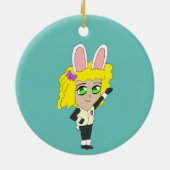 Chibi Bunnygirl Keramik Ornament (Hinten)