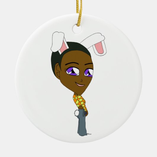 Chibi Bunnygirl Keramik Ornament (Vorne)