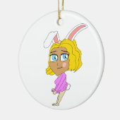 Chibi Bunnygirl Keramik Ornament (Links)
