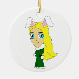 Chibi Bunnygirl Keramik Ornament