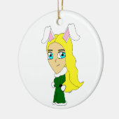 Chibi Bunnygirl Keramik Ornament (Links)