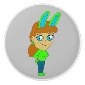 Chibi Bunnygirl Keramikknauf (Vorderseite)