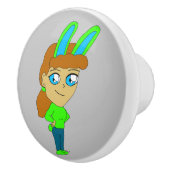 Chibi Bunnygirl Keramikknauf (Rechts)