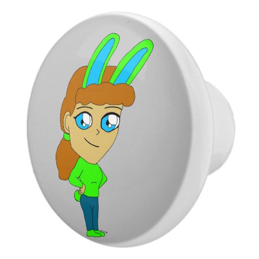 Chibi Bunnygirl Keramikknauf (Rechts)