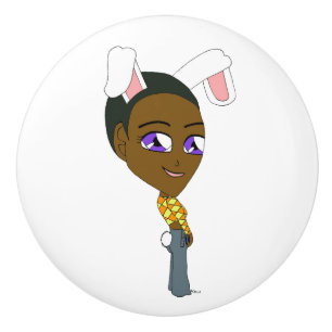Chibi Bunnygirl Keramikknauf