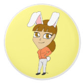 Chibi Bunnygirl Keramikknauf (Vorderseite)
